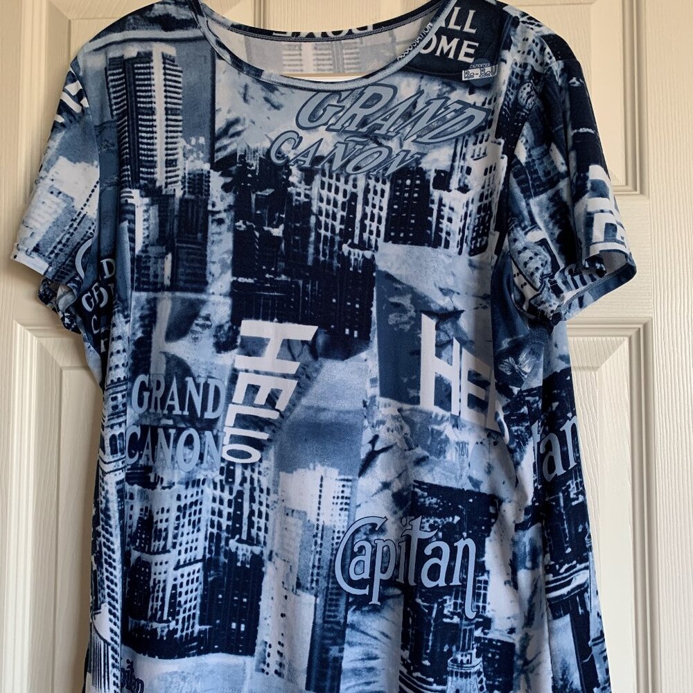 Blue Cityscape Top